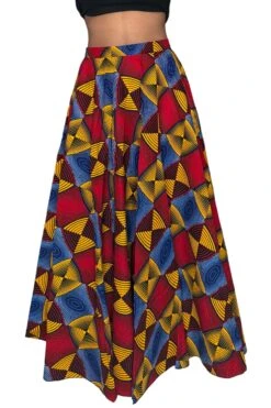 Colorful Black - Jupe Longue Wax - Kaléidoscope