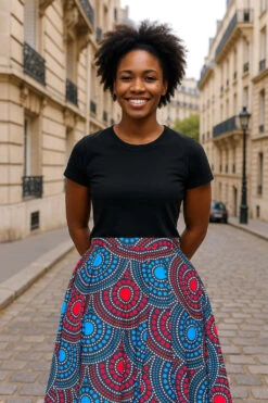 Colorful Black - Jupe Midi Wax - Cosmic Dance