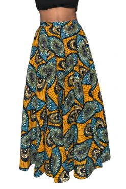 Colorful Black - Jupe Longue Wax - Rayons D'Afrique