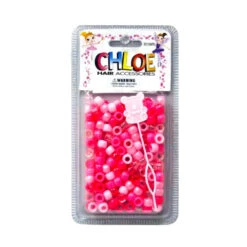 Chloé - 200 Perles Rondes Pour Cheveux - Mix De Rose