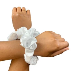 Colorful Black - Chouchou / Scrunchie En Satin - Taille Maxi (à L'unité)