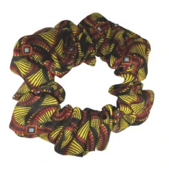 Colorful Black - Chouchou / Scrunchie En Imprimé Wax (modèle 2)