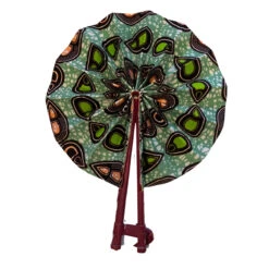 Colorful Black - Éventail En Wax (modèle 4)