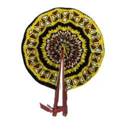 Colorful Black - Éventail En Wax (modèle 8)